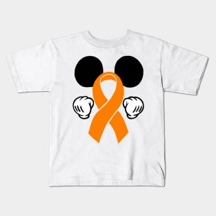 Mouse Ears Awareness Ribbon (Orange) Kids T-Shirt